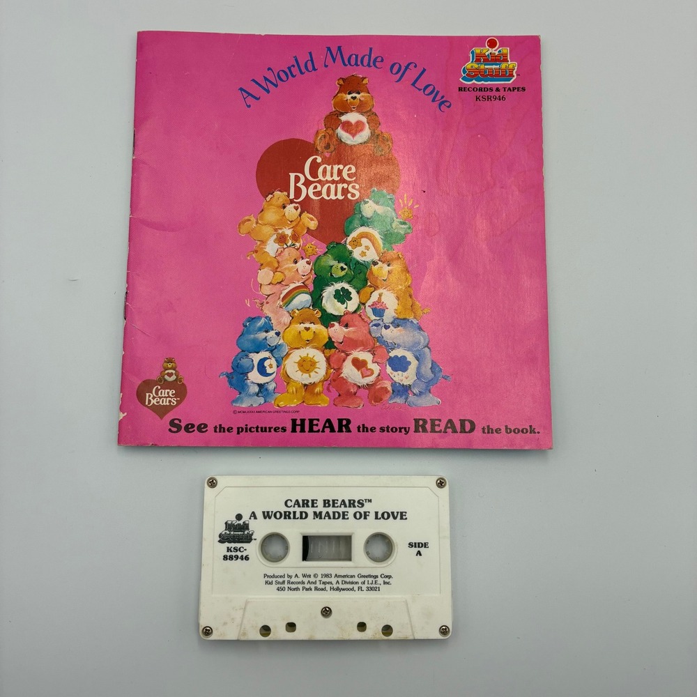 Vintage 1983 Care Bears A World Made of Love Book and Cassette Tape Set KSR946